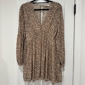 Auguste Brown Leopard Long Sleeve Dress